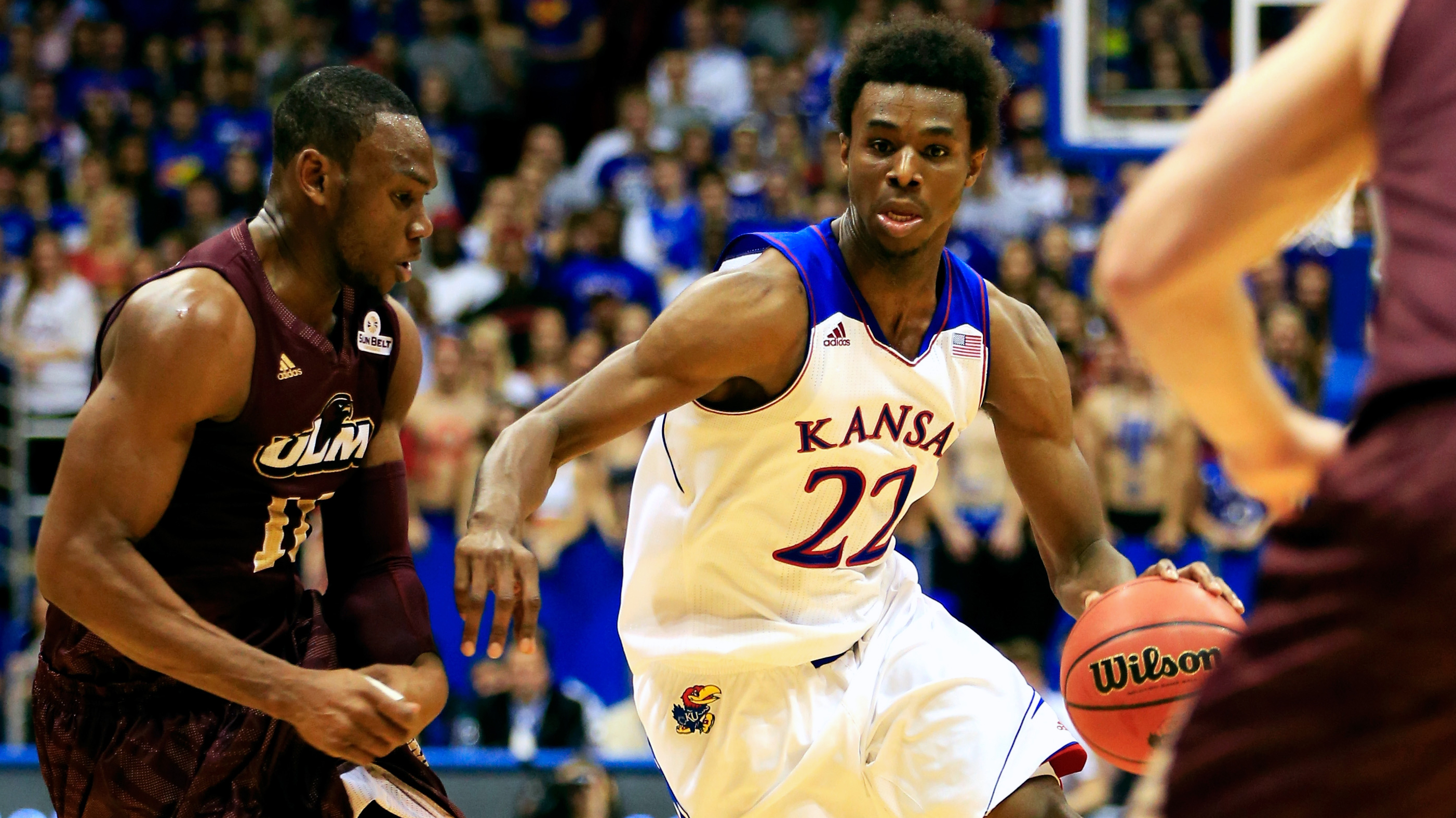 Courtside for Andrew Wiggins’ Kansas debut