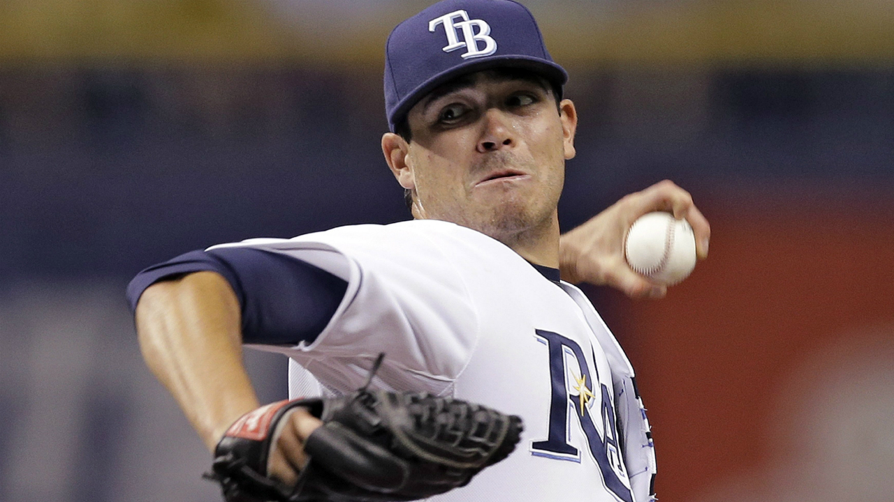 Left-hander Matt Moore has been placed on the 15-day disabled list by the Tampa Bay Rays because of an elbow injury. (Chris O'Meara/AP)