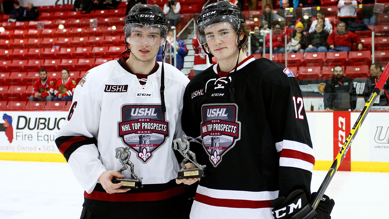 Forsbacka-Karlsson, left, and Conley were named game MVPs.