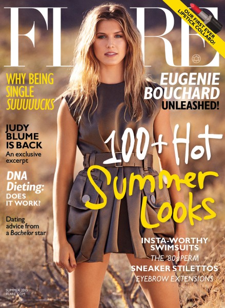 Eugenie Bouchard graces the summer 2015 issue of FLARE.