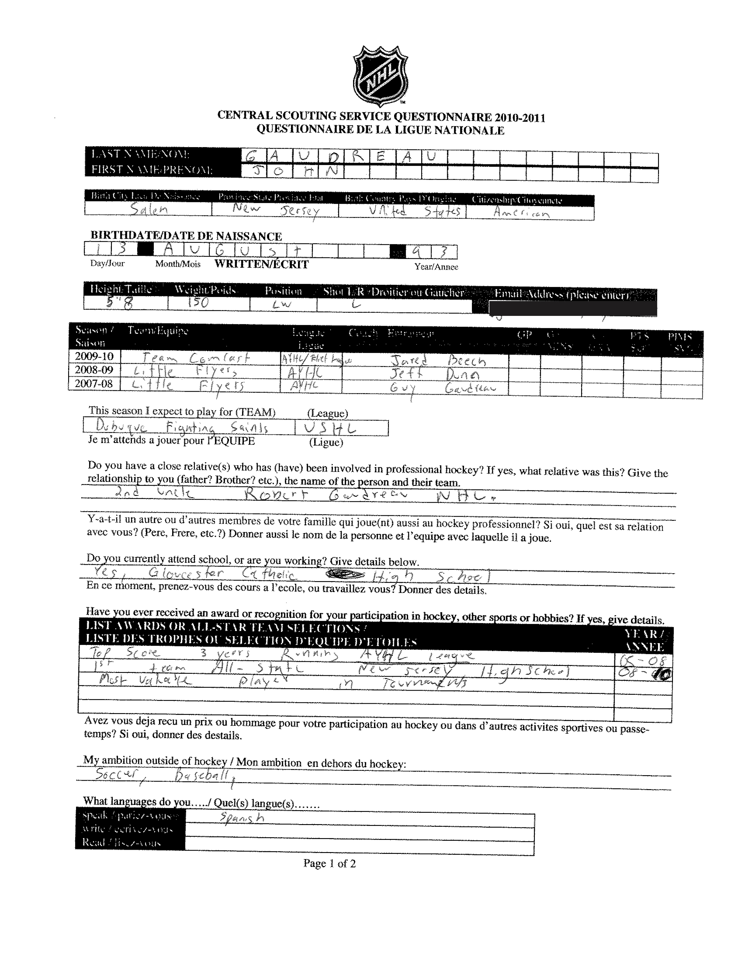 Hockey Team Scouting Report Template 