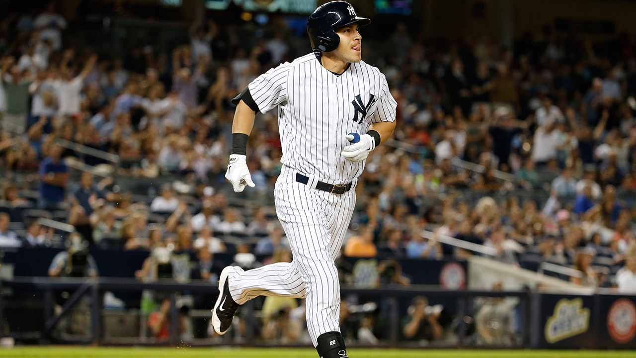 New York Yankees' Jacoby Ellsbury runs on his seventh-inning solo home run. (Kathy Willens/AP)