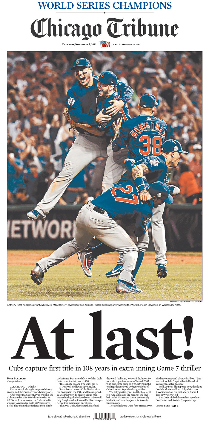 At Last The 6 Best Newspaper Covers On Cubs Winning World Series