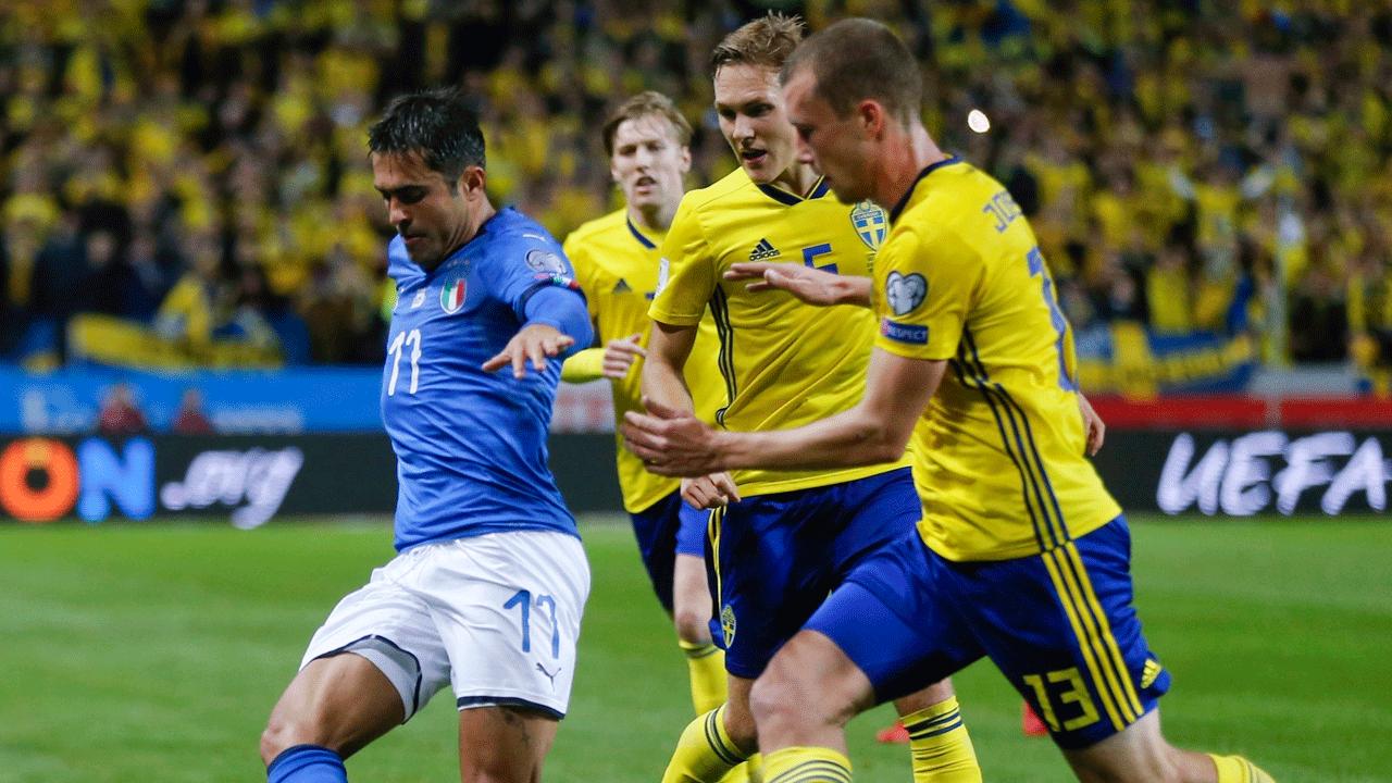 Italy and Sweden set for dramatic 2nd leg in World Cup qualifying