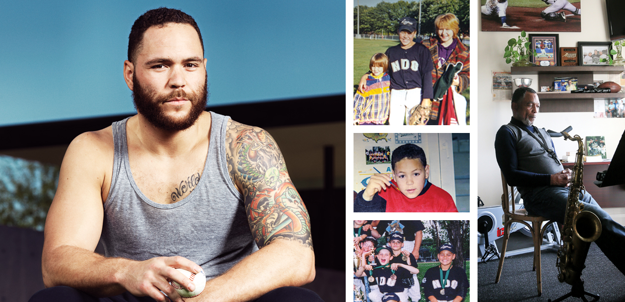 Russell Martin's family and former teammates congratulate him on a