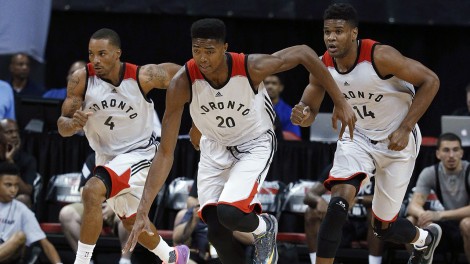 From left, Norman Powell, Bruno Caboclo and Ronald Roberts. (John Locher/AP)