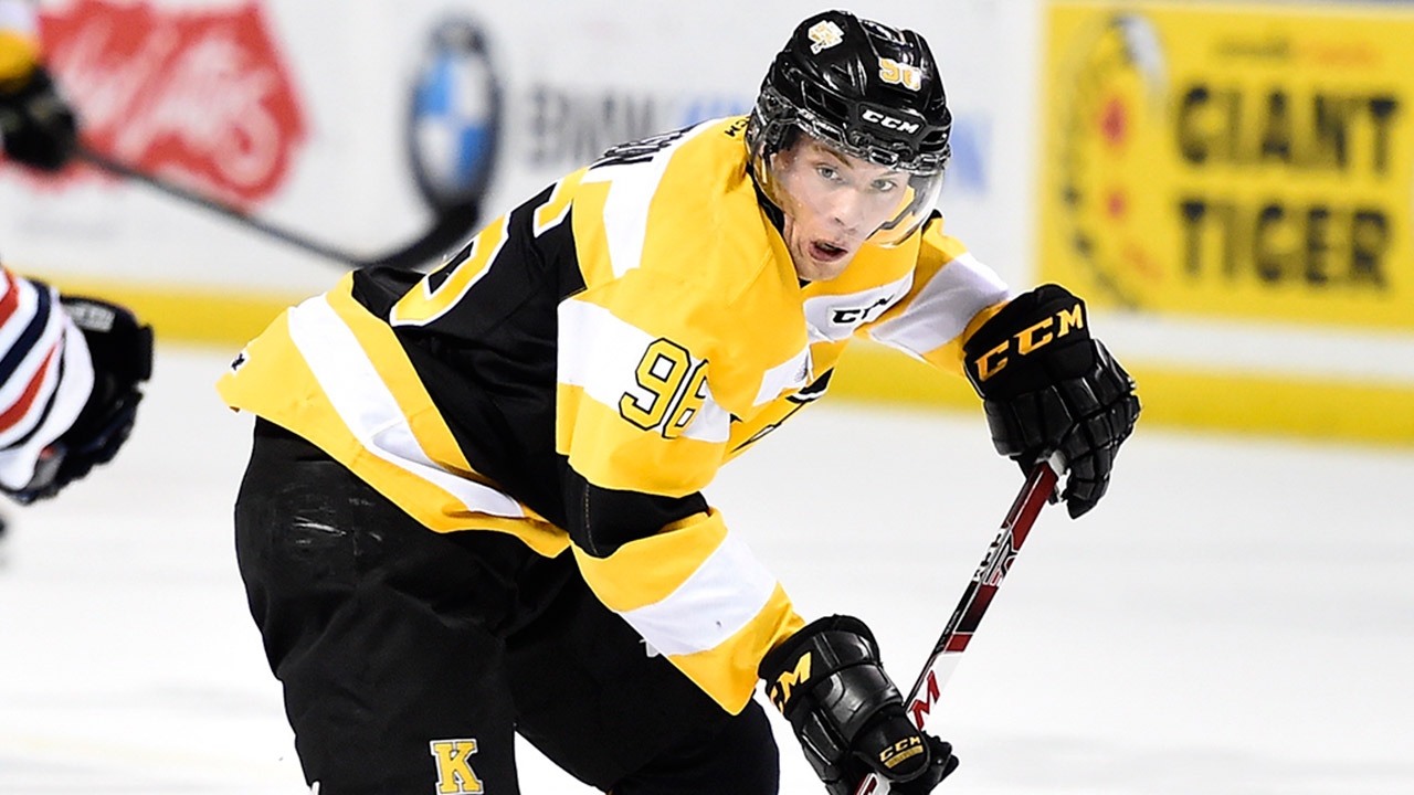 Spencer Watson was drafted in the seventh round by the Los Angeles Kings in 2014. He had 43 foals and 89 points in 64 games with the Kingston Frontenacs last season. (Aaron Bell/OHL Images)