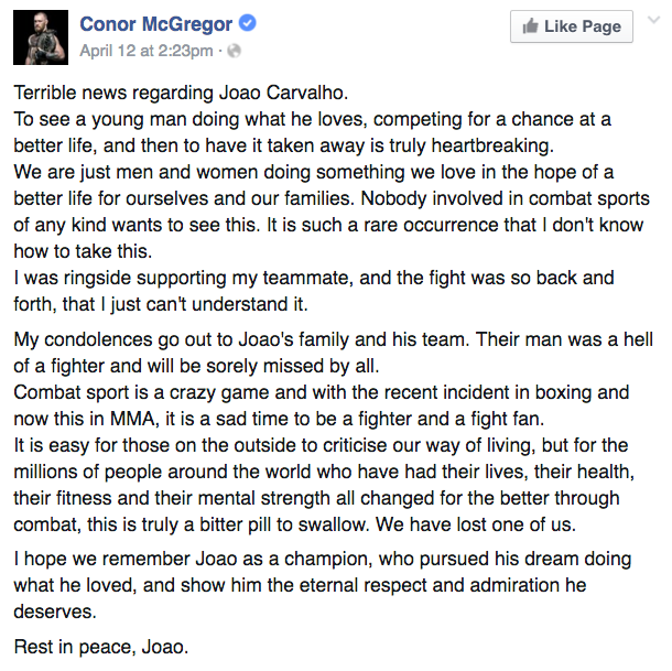 mcgregor statement