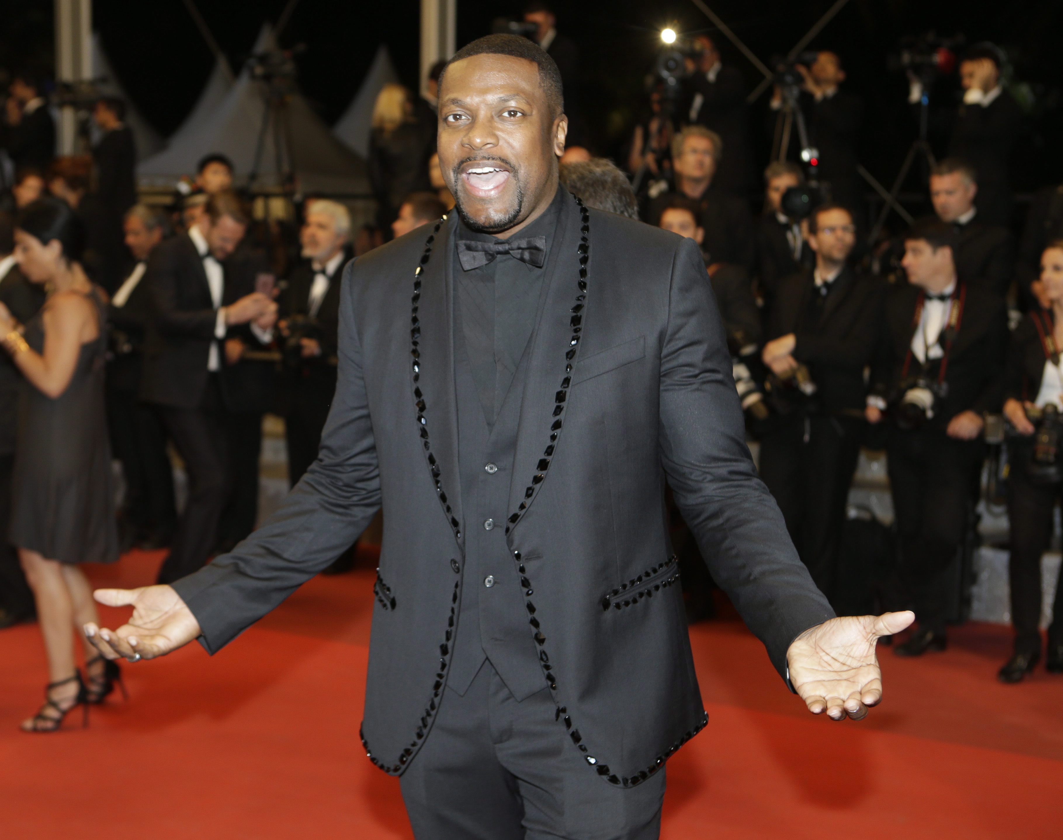 Actor Chris Tucker poses for photographers upon arrival at the screening of the film Hands of Stone at the 69th international film festival, Cannes, southern France, Monday, May 16, 2016. (AP Photo/Lionel Cironneau)