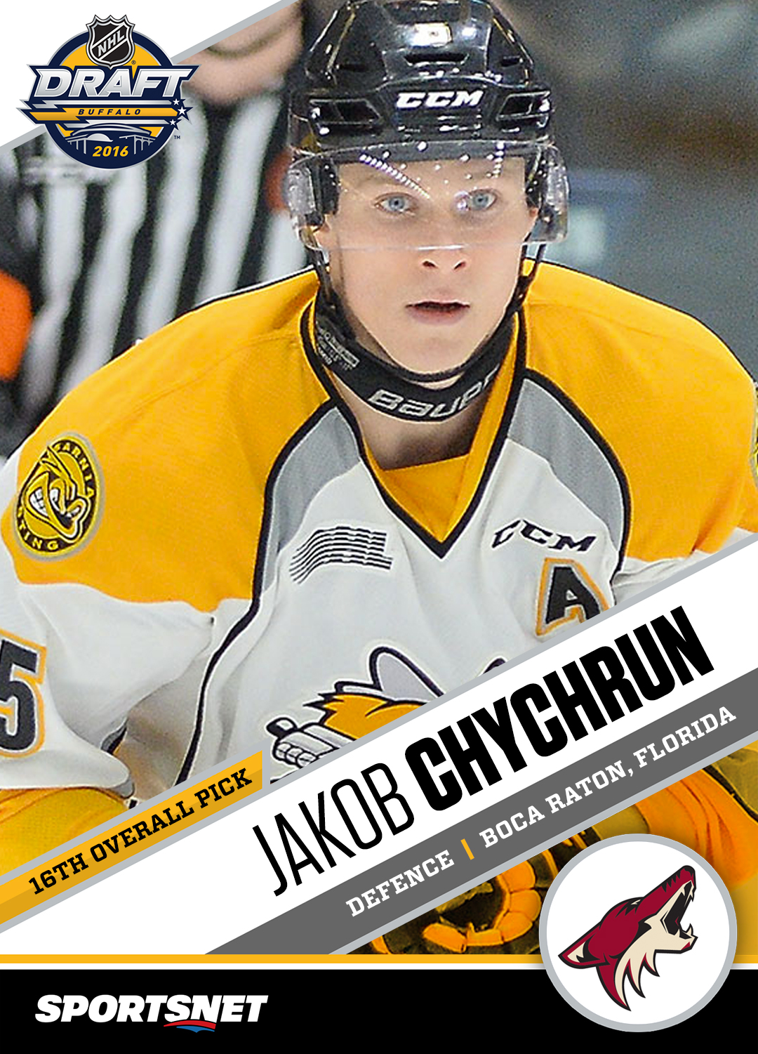 Forward Jakob Chychrun of the Sarnia Sting skates against the