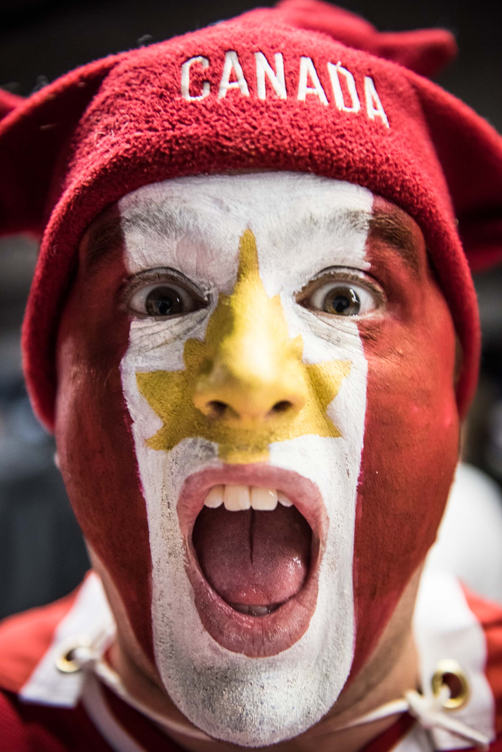 Canadian fans came out in full force to watch them take on  their hockey rivals from the USA. (Photo by Julien Grimard)