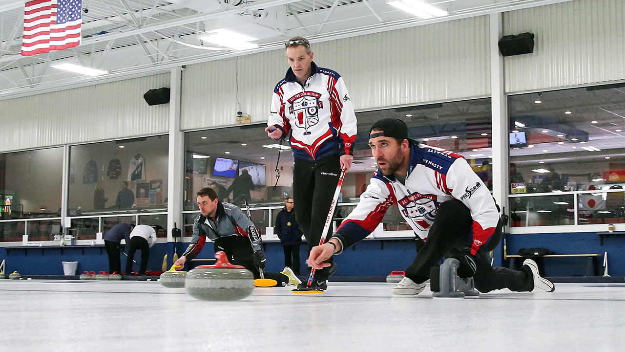 Jared_Allen_John_Benton_Practices_Curling