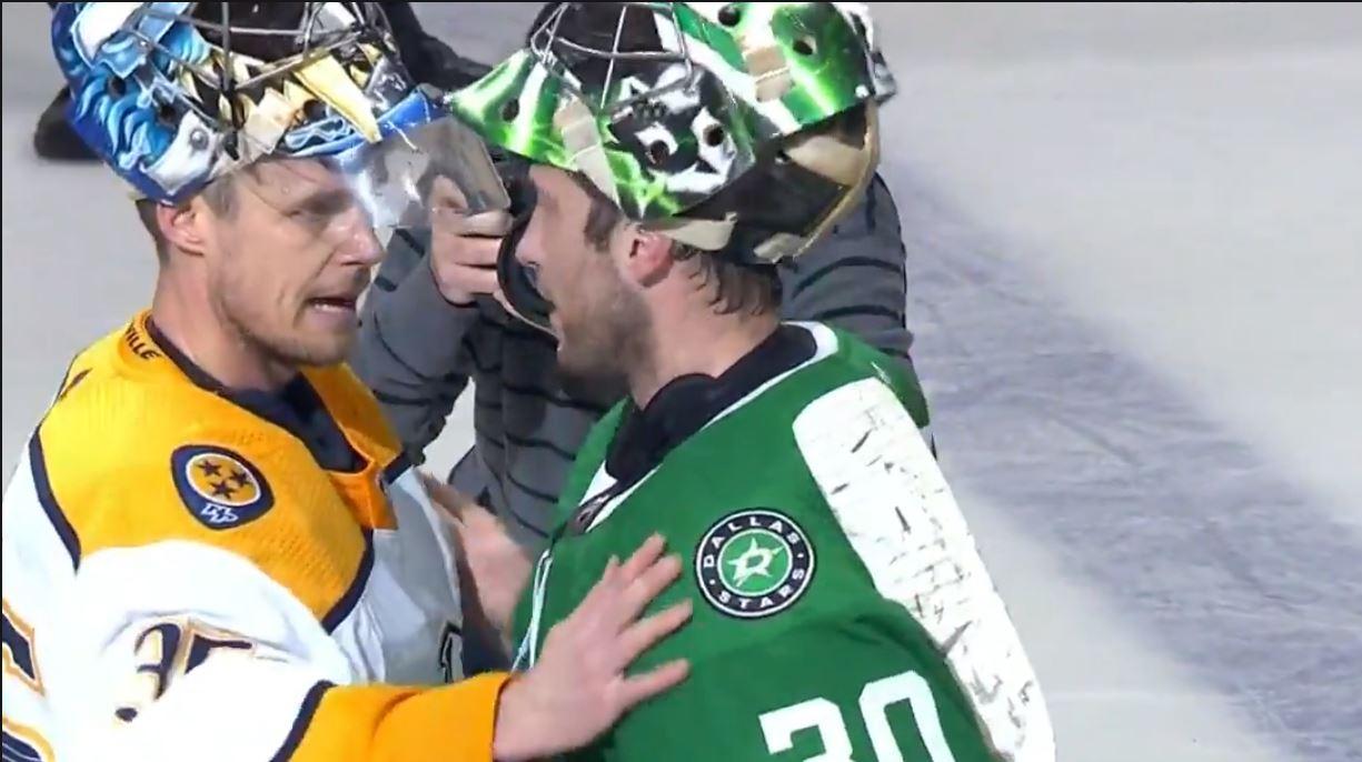 The customary handshake after a great Playoff battle.