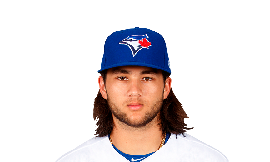 Bo Bichette of the Toronto Blue Jays fixes his headband during